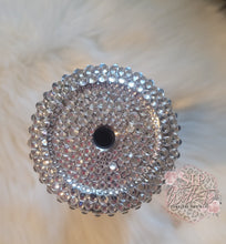 Load image into Gallery viewer, Black Rose Tumbler w/Rhinestone Lid