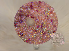 Load image into Gallery viewer, Pink Skeleton w/Rhinestone Lid glass mug