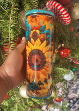 Load image into Gallery viewer, Sunflower tumbler with rhinestone lid
