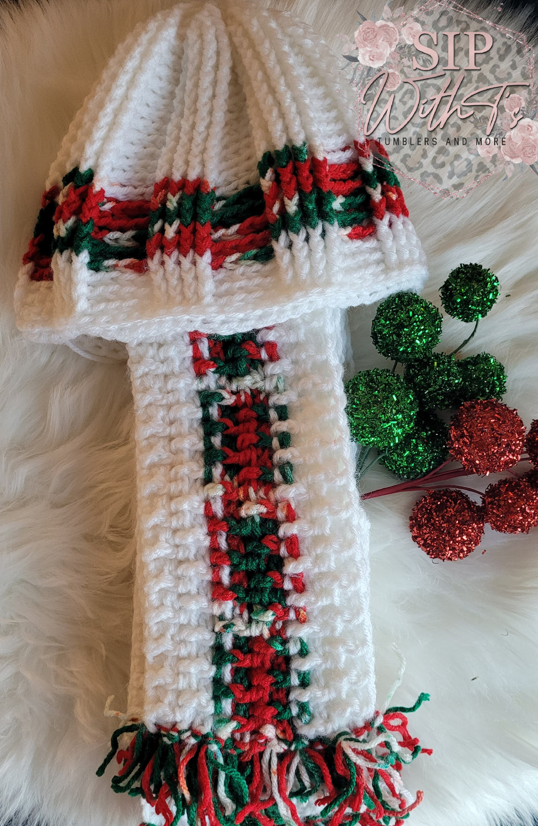 Christmas hat and scarf set